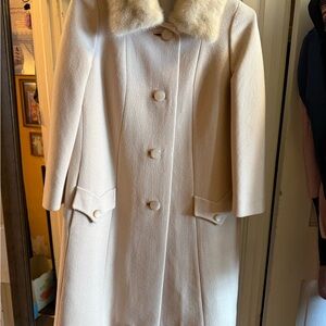 Vintage Winter Coat with Fur Collar
